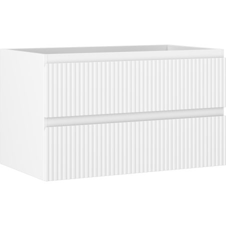 Mexen Rivel kúpeľňová skrinka pod umývadlo 80 cm, 2 zásuvky, ryhovaná, biela mat - 91A20-08047-2-BFF01