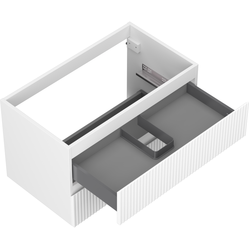 Mexen Rivel kúpeľňová skrinka pod umývadlo 80 cm, 2 zásuvky, ryhovaná, biela mat - 91A20-08047-2-BFF01