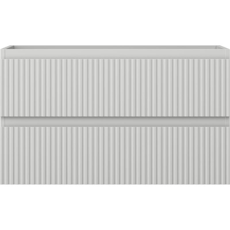 Mexen Rivel kúpeľňová skrinka pod umývadlo 80 cm, 2 zásuvky, drážkovaná, sivá matná - 91A20-08047-2-BFF62