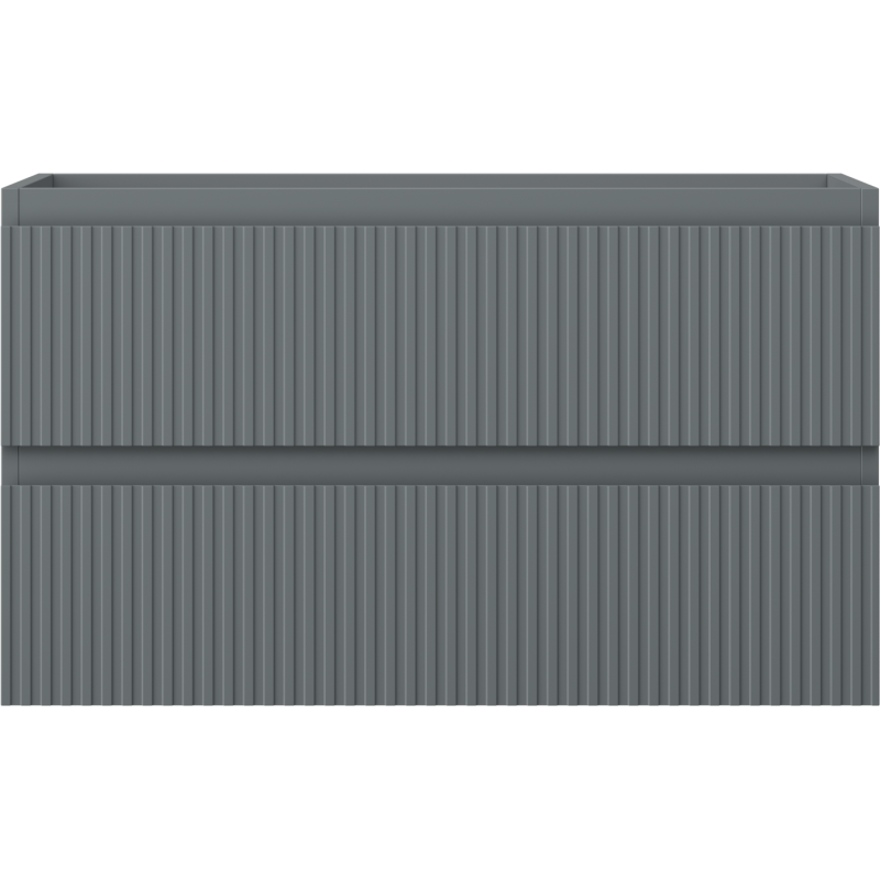Mexen Rivel kúpeľňová skrinka pod umývadlo 80 cm, 2 zásuvky, ryhovaná, grafit matný - 91A20-08047-2-BFF66