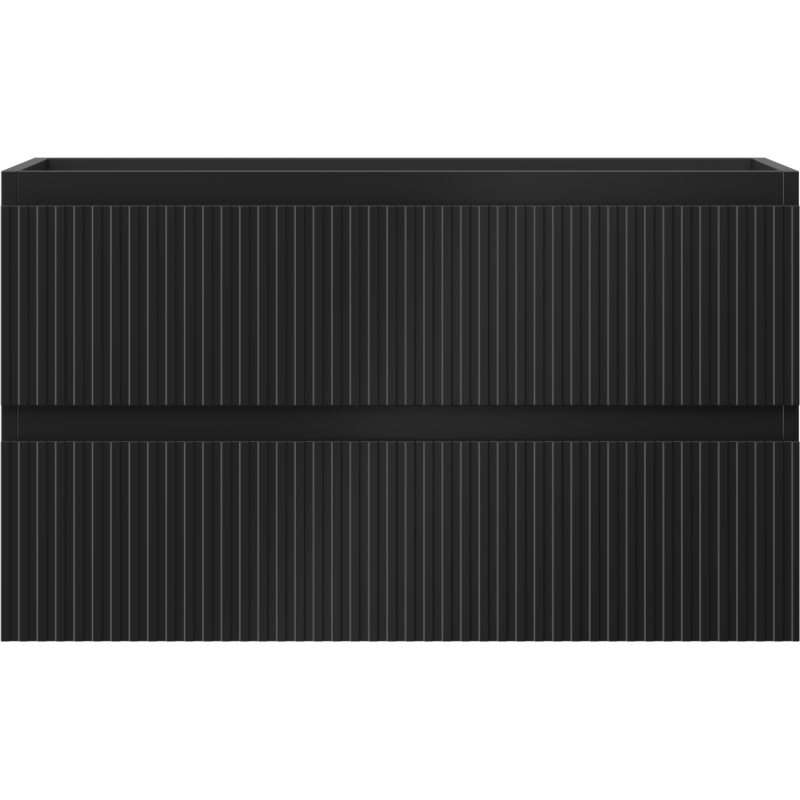 Mexen Rivel kúpeľňová skrinka pod umývadlo 80 cm, 2 zásuvky, ryhovaná, čierna matná - 91A20-08047-2-BFF71