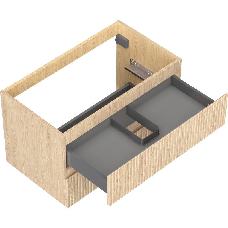 Mexen Rivel kúpeľňová skrinka pod umývadlo 80 cm, 2 zásuvky, riflovaná, dub - 91A20-08047-2-BFF81