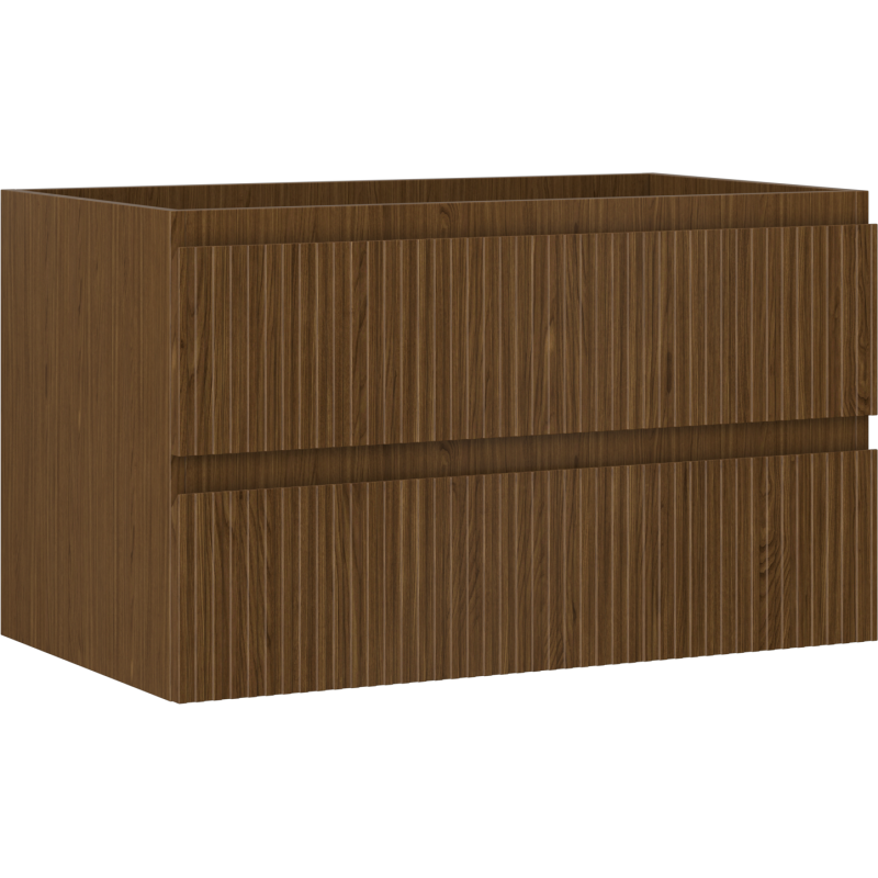 Mexen Rivel kúpeľňová skrinka pod umývadlo 80 cm, 2 zásuvky, rebrovaná, orech - 91A20-08047-2-BFF86