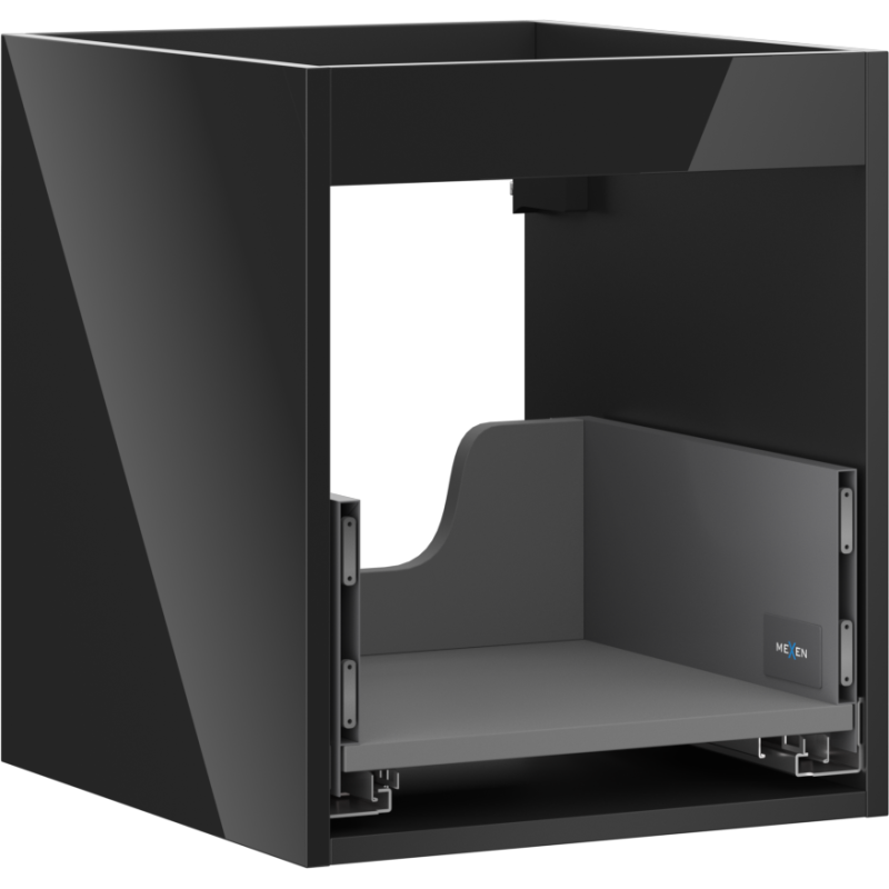 Mexen Box-A korpus skrinkového umývadla 40 cm, 1 zásuvka, čierny lesk - 91AX0-0400-470-1-70