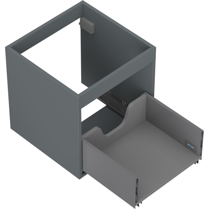 Mexen Box-A korpus skrinky pod umývadlo 45 cm, 1 zásuvka, grafit matný - 91AX0-0450-470-1-66