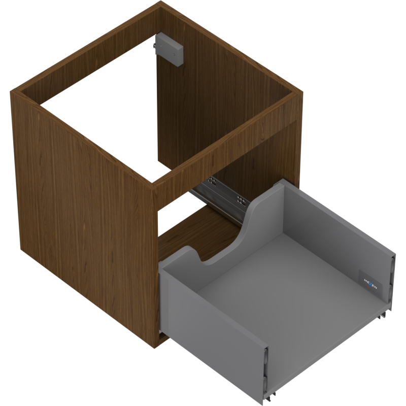 Mexen Box-A skrinka pod umývadlo 45 cm, 1 zásuvka, orech - 91AX0-0450-470-1-86