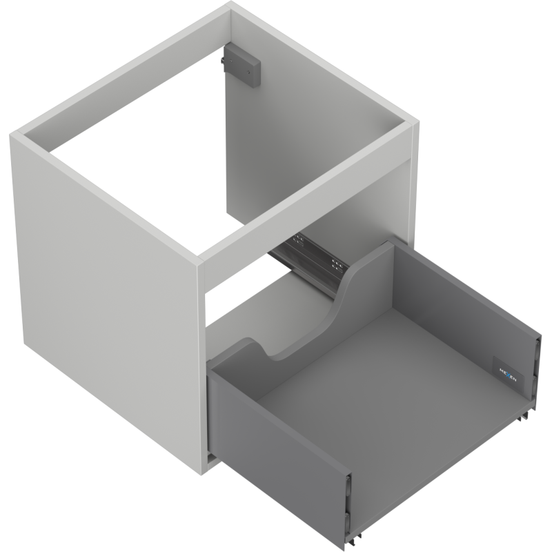 Mexen Box-A korpus skrinky pod umývadlo 50 cm, 1 zásuvka, sivý mat - 91AX0-0500-470-1-62