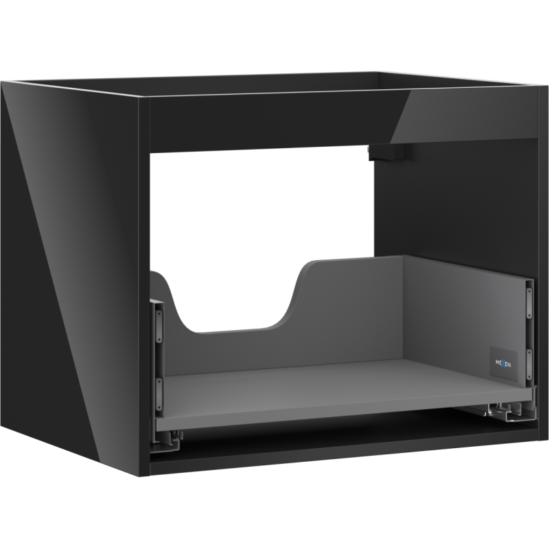 Mexen Box-A korpus skrinky pod umývadlovú dosku 60 cm, 1 zásuvka, čierny lesk - 91AX0-0600-470-1-70