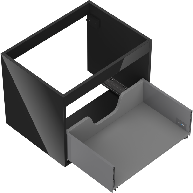 Mexen Box-A korpus skrinky pod umývadlovú dosku 60 cm, 1 zásuvka, čierny lesk - 91AX0-0600-470-1-70