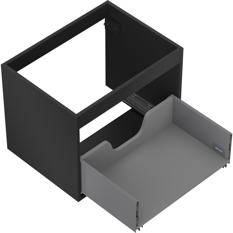 Mexen Box-A korpus skrinky pod umývadlo 60 cm, 1 zásuvka, čierny mat - 91AX0-0600-470-1-71