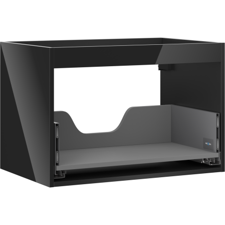 Mexen Box-A korpus skrinky pod umývadlo 70 cm, 1 zásuvka, čierny lesk - 91AX0-0700-470-1-70