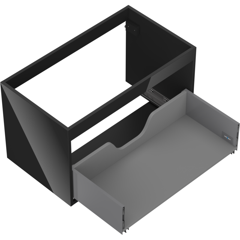 Mexen Box-A skrinka pod umývadlo 80 cm, 1 zásuvka, čierny lesk - 91AX0-0800-470-1-70