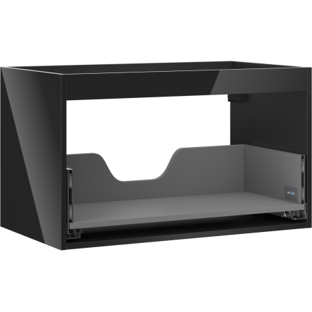 Mexen Box-A korpus skrinky pod umývadlo 80 cm, 1 zásuvka, čierny lesk - 91AX0-0800-470-1-70