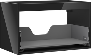 Mexen Box-A korpus skrinky pod umývadlo 80 cm, 1 zásuvka, čierny lesk - 91AX0-0800-470-1-70