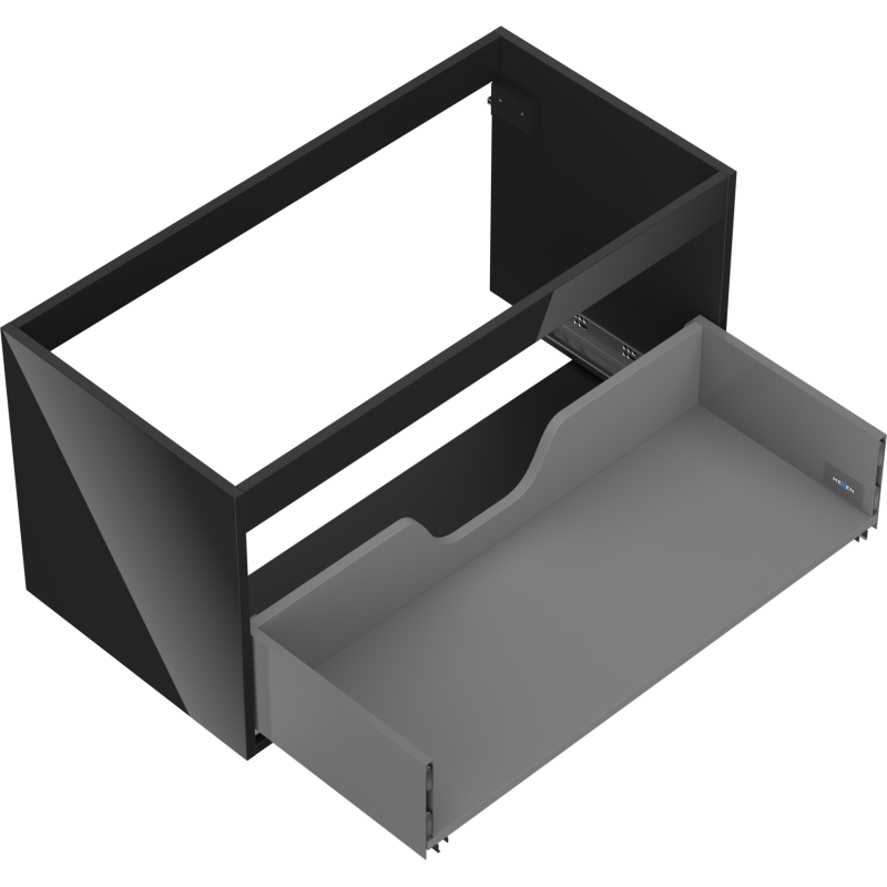 Mexen Box-A korpus skrinky pod umývadlo 90 cm, 1 zásuvka, čierny lesk - 91AX0-0900-470-1-70