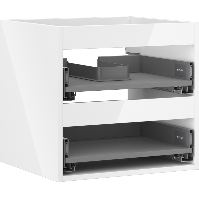 Korpus Mexen Box-A pod umývadlo 50 cm, 2 zásuvky, biely lesk - 91AX0-0500-470-2-00