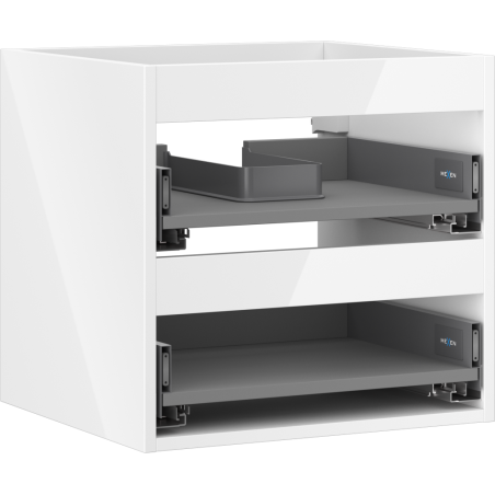 Korpus Mexen Box-A pod umývadlo 50 cm, 2 zásuvky, biely lesk - 91AX0-0500-470-2-00