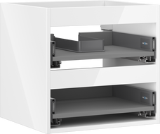 Korpus Mexen Box-A pod umývadlo 50 cm, 2 zásuvky, biely lesk - 91AX0-0500-470-2-00