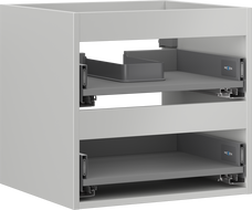 Mexen Box-A korpus skrinky pod umývadlo 50 cm, 2 zásuvky, šedý mat - 91AX0-0500-470-2-62