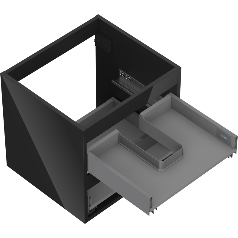 Mexen Box-A korpus skrinky pod umývadlo 50 cm, 2 zásuvky, čierny lesk - 91AX0-0500-470-2-70