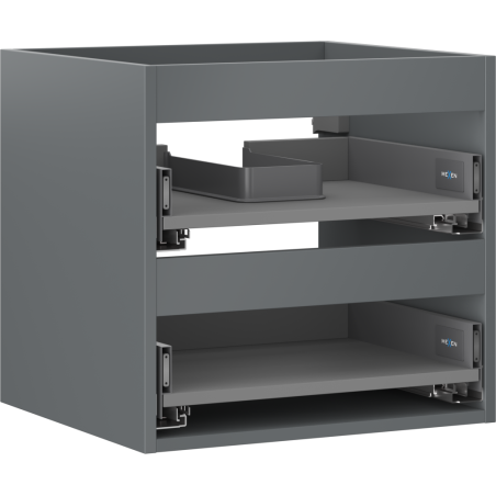 Mexen Box-A korpus skrinky pod umývadlo 50 cm, 2 zásuvky, grafit mat - 91AX0-0500-470-2-66