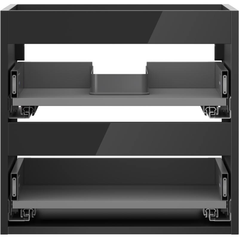 Mexen Box-A korpus skrinky pod umývadlo 50 cm, 2 zásuvky, čierny lesk - 91AX0-0500-470-2-70