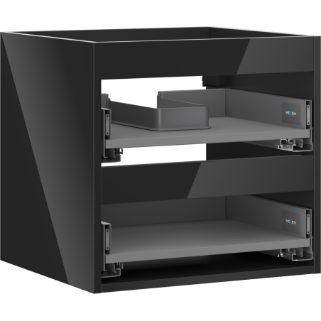 Mexen Box-A korpus skrinky pod umývadlo 50 cm, 2 zásuvky, čierny lesk - 91AX0-0500-470-2-70