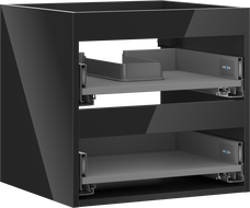 Mexen Box-A korpus skrinky pod umývadlo 50 cm, 2 zásuvky, čierny lesk - 91AX0-0500-470-2-70
