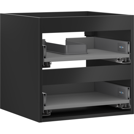 Mexen Box-A korpus skrinky pod umývadlo 50 cm, 2 zásuvky, čierny mat - 91AX0-0500-470-2-71