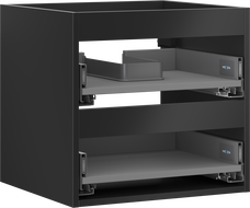 Mexen Box-A korpus skrinky pod umývadlo 50 cm, 2 zásuvky, čierny mat - 91AX0-0500-470-2-71