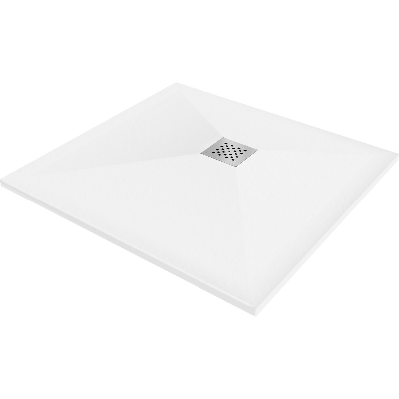 Mexen Stone+ štvorcový kompozitný sprchový kút 70 x 70 cm, biely - 44107070
