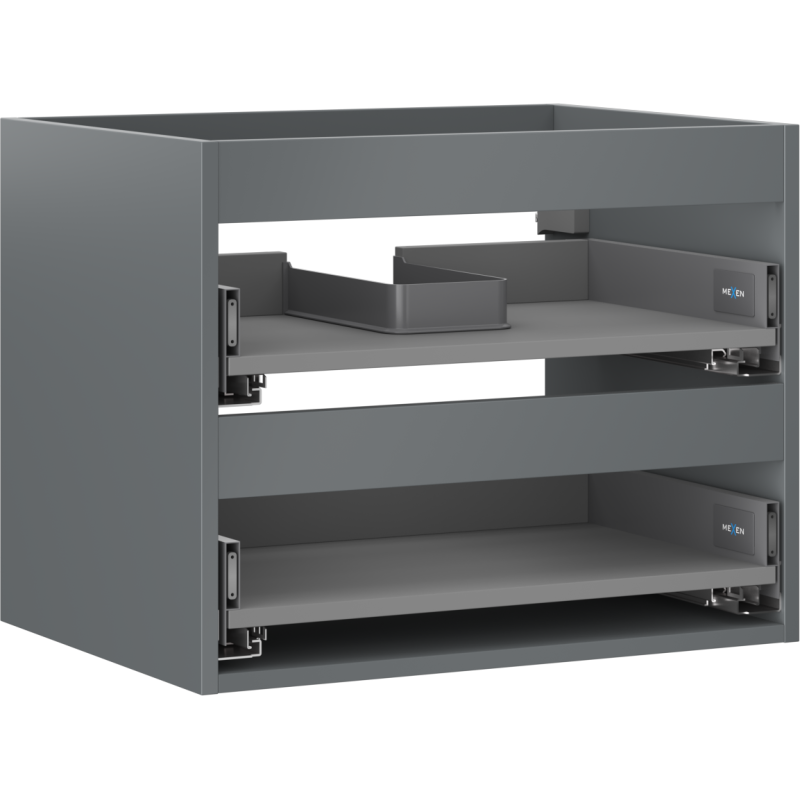 Mexen Box-A skriňová skrinka pod umývadlo 60 cm, 2 zásuvky, grafit mat - 91AX0-0600-470-2-66