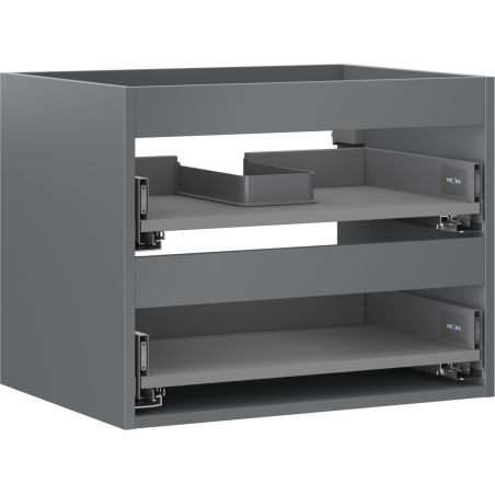 Mexen Box-A skriňová skrinka pod umývadlo 60 cm, 2 zásuvky, grafit mat - 91AX0-0600-470-2-66