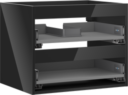 Mexen Box-A korpus skrinky pod umývadlo 60 cm, 2 zásuvky, čierny lesk - 91AX0-0600-470-2-70