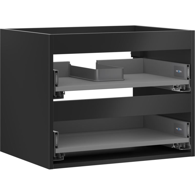 Mexen Box-A korpus skrinky pod umývadlo 60 cm, 2 zásuvky, čierny mat - 91AX0-0600-470-2-71
