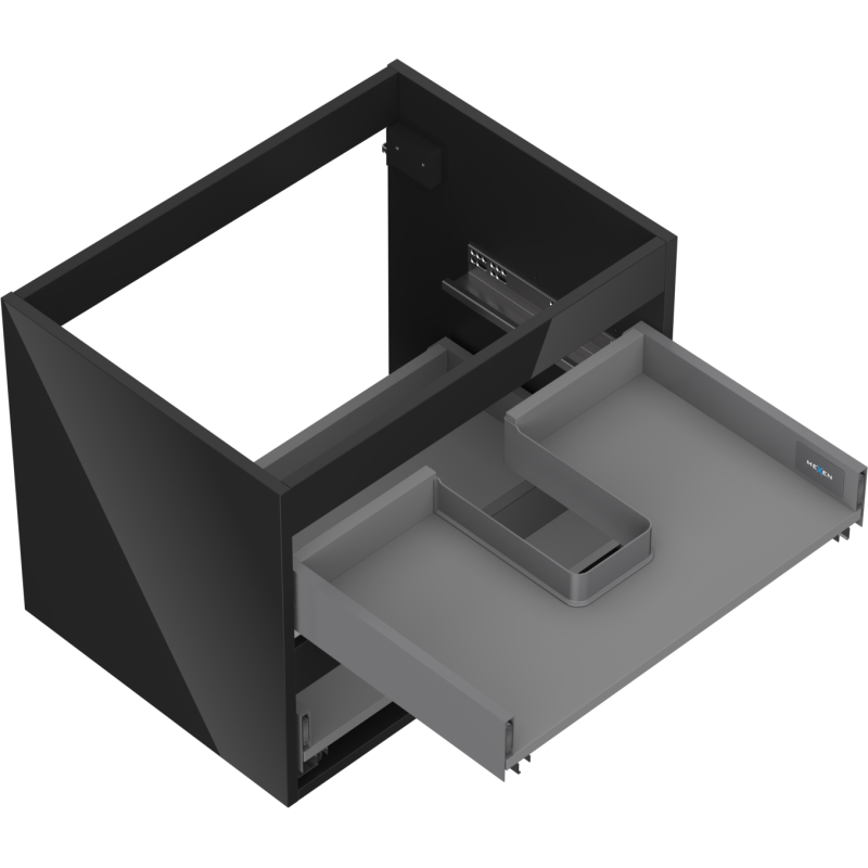 Mexen Box-A korpus skrinky pod umývadlo 60 cm, 2 zásuvky, čierny lesk - 91AX0-0600-470-2-70