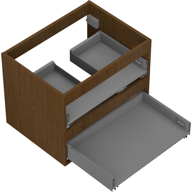 Mexen Box-A korpus skrinky pod umývadlo 60 cm, 2 zásuvky, orech - 91AX0-0600-470-2-86