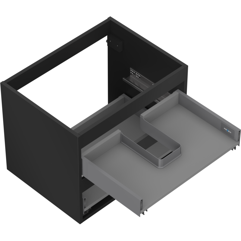 Mexen Box-A korpus kúpeľňovej skrinky 60 cm, 2 zásuvky, čierny mat - 91AX0-0600-470-2-71