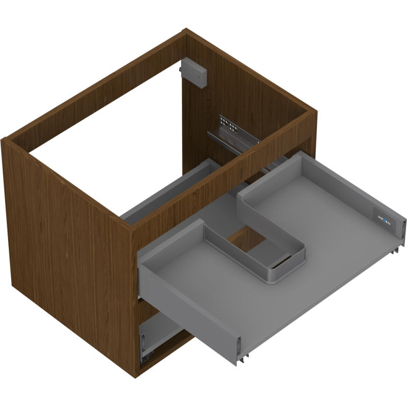 Mexen Box-A korpus skrinky pod umývadlo 60 cm, 2 zásuvky, orech - 91AX0-0600-470-2-86
