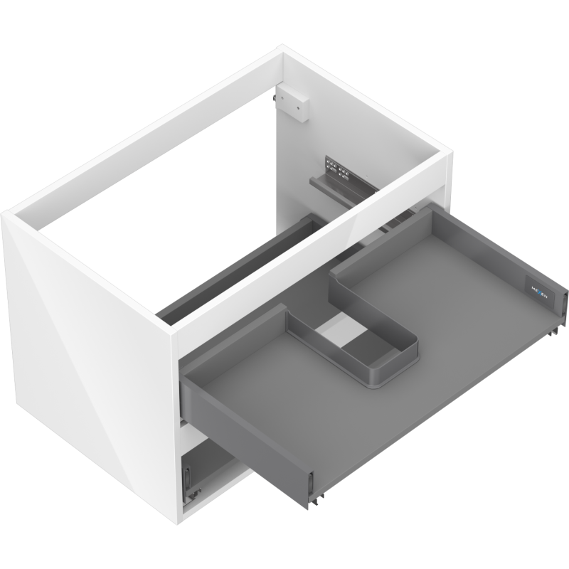 Mexen Box-A korpus skrinky pod umývadlo 70 cm, 2 zásuvky, biely lesk - 91AX0-0700-470-2-00
