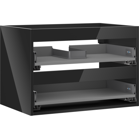 Mexen Box-A korpus skrinky pod umývadlo 70 cm, 2 zásuvky, čierny lesk - 91AX0-0700-470-2-70