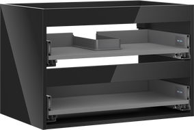 Mexen Box-A korpus skrinky pod umývadlo 70 cm, 2 zásuvky, čierny lesk - 91AX0-0700-470-2-70