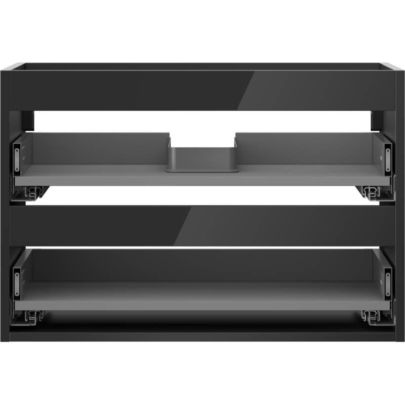 Mexen Box-A korpus skrinky pod umývadlo 70 cm, 2 zásuvky, čierny lesk - 91AX0-0700-470-2-70