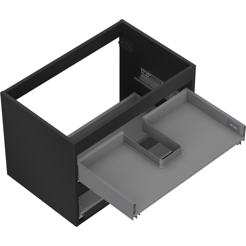 Mexen Box-A korpus skrinky pod umývadlo 70 cm, 2 zásuvky, čierny mat - 91AX0-0700-470-2-71