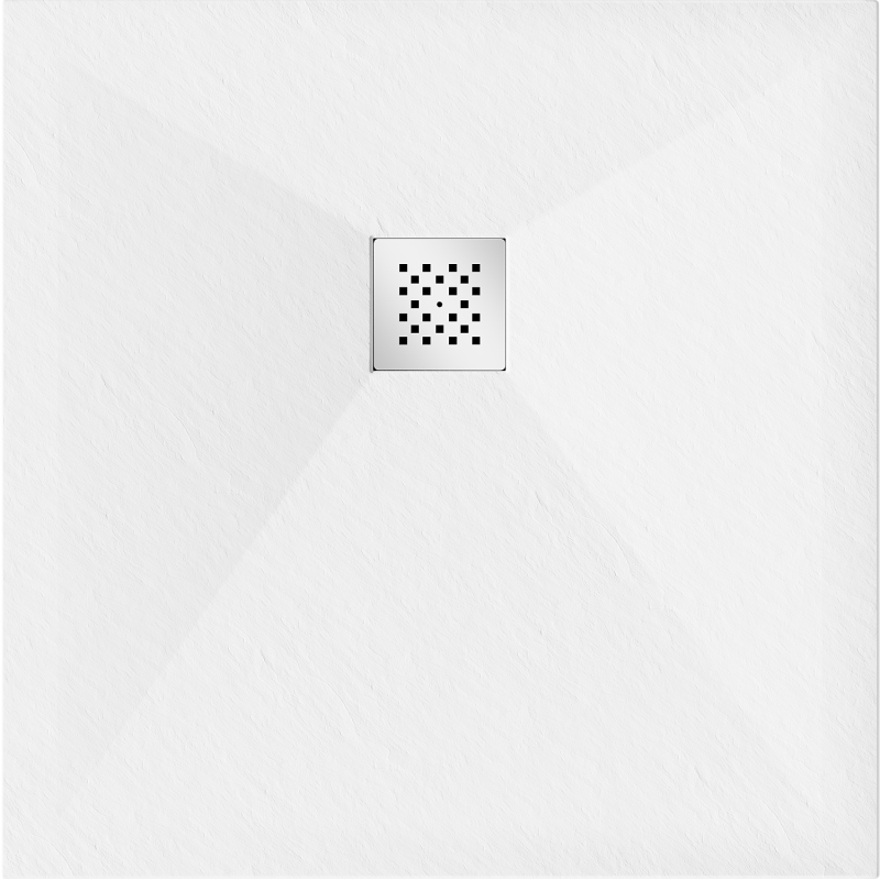 Mexen Stone+ štvorcová kompozitová sprchová vanička 80 x 80 cm, biela - 44108080