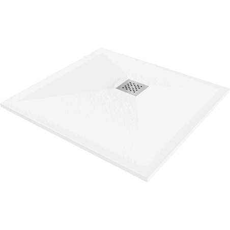 Mexen Stone+ štvorcový kompozitný sprchový kút 90 x 90 cm, biely - 44109090