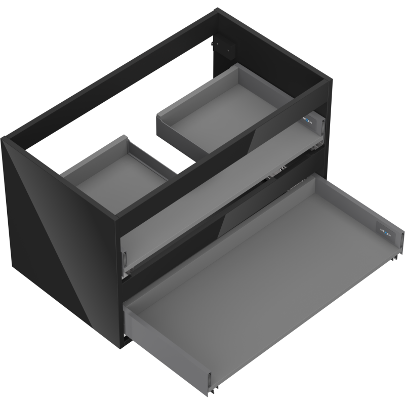 Mexen Box-A korpus skrinky pod umývadlo 80 cm, 2 zásuvky, čierny lesk - 91AX0-0800-470-2-70