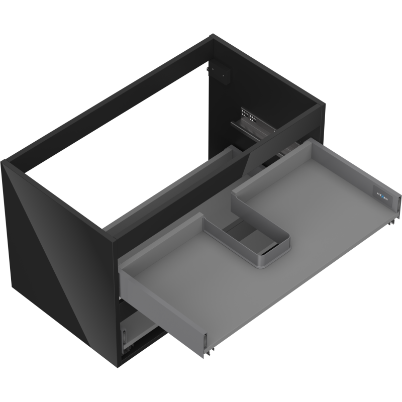 Mexen Box-A korpus skrinky pod umývadlo 80 cm, 2 zásuvky, čierny lesk - 91AX0-0800-470-2-70