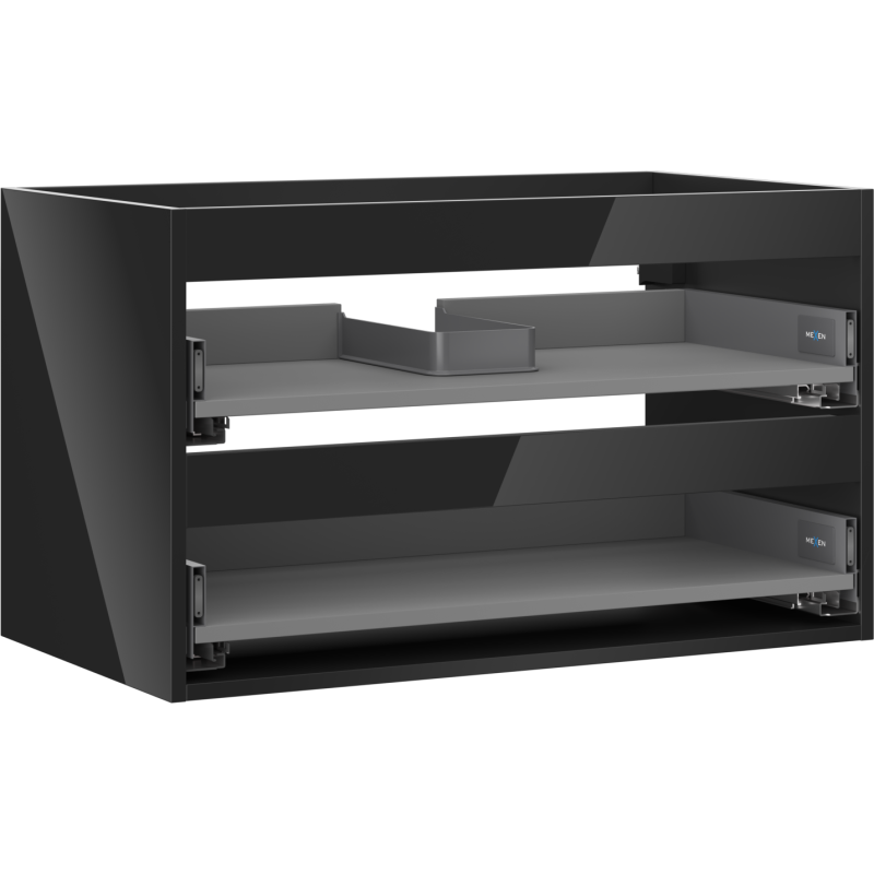 Mexen Box-A korpus skrinky pod umývadlo 80 cm, 2 zásuvky, čierny lesk - 91AX0-0800-470-2-70