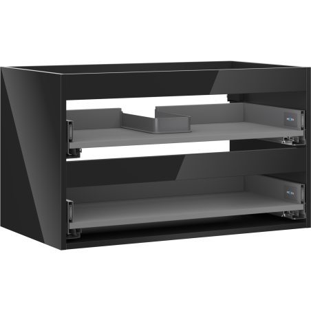 Mexen Box-A korpus skrinky pod umývadlo 80 cm, 2 zásuvky, čierny lesk - 91AX0-0800-470-2-70